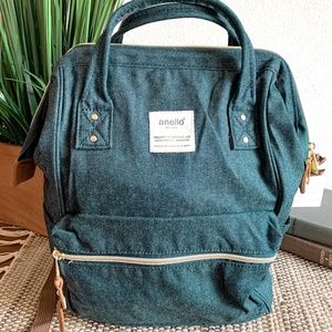 Anello rucksack backpack denim and suede purse